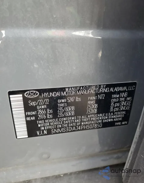 2023 Hyundai Santa Fe Sel Premium from USA, damaged, VIN 5NMS3DAJ4PH507850